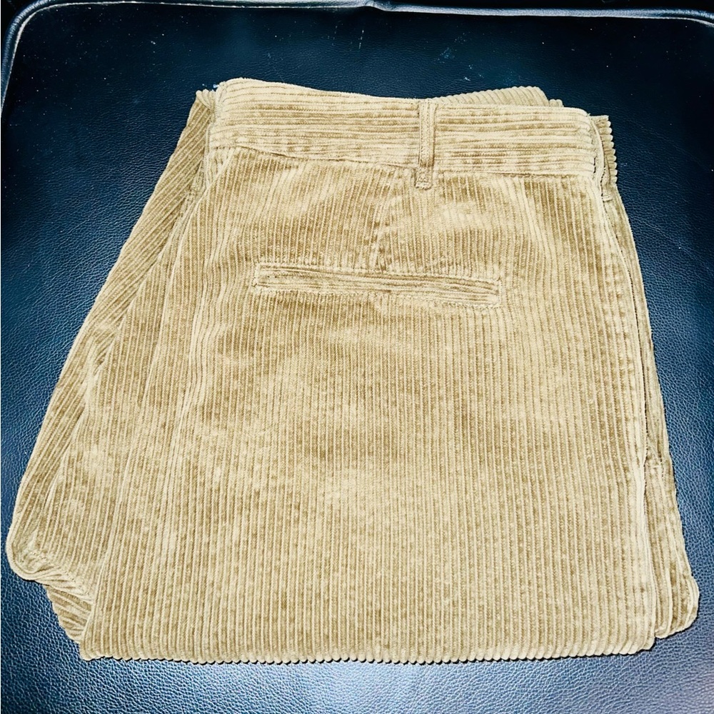 Alex Mill Pants Mens 38 Green Corduroy BCI Cotton Pleated Cuffed Cropped Trouser